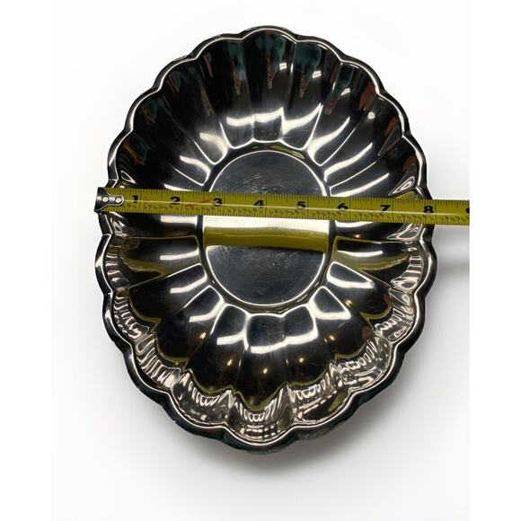VTG Reed & Barton Fluted Silver Plated Oval Fruit Salad Cookie Serving Platter - Picture 4 of 13